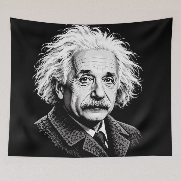 Item preview, Albert Einstein Portrait Black And White Illustration designed and sold by Owcomm.