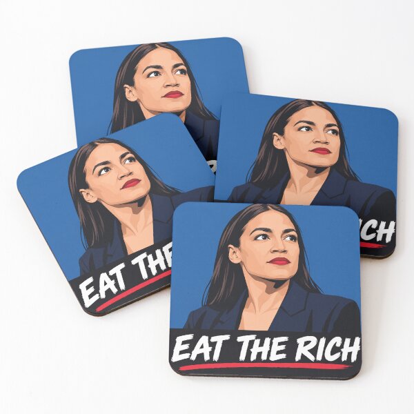 Item preview, Alexandria Ocasio Cortez Eat The Rich Portrait designed and sold by Owcomm.