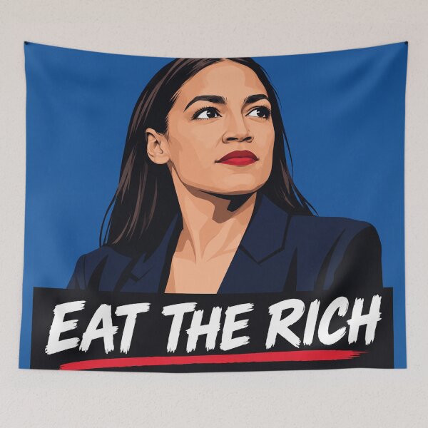 Item preview, Alexandria Ocasio Cortez Eat The Rich Portrait designed and sold by Owcomm.