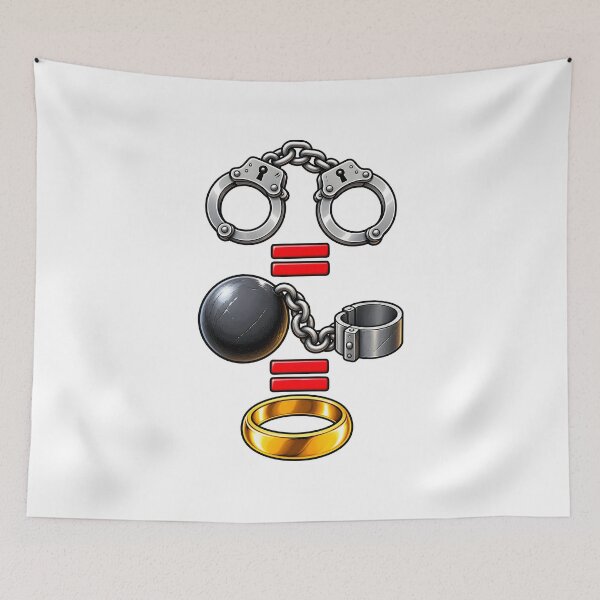 Item preview, Tytuł: Marriage Equation: Handcuffs, Chains and Wedding Ring designed and sold by PRINTIONAL.