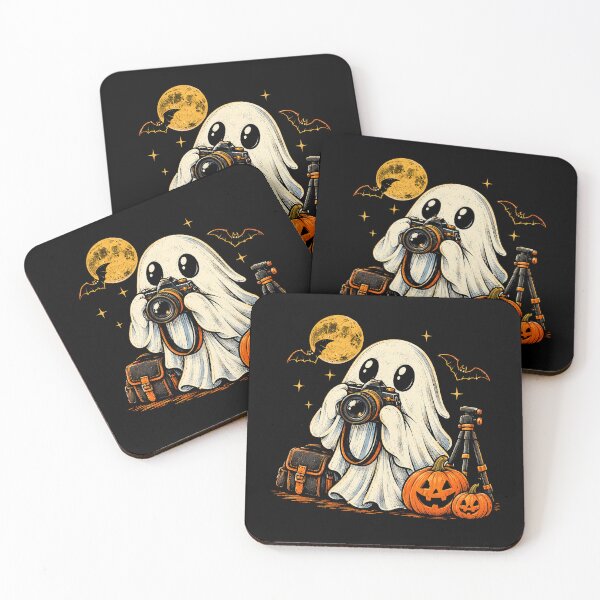 Item preview, Cute Ghost Photographer With Pumpkin Halloween designed and sold by Moizento.