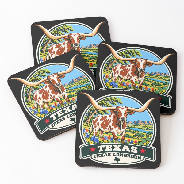 Item preview, Texas Longhorn – Retro Western Wildflower Badge designed and sold by American Fieldmark Studio.