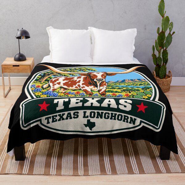 Item preview, Texas Longhorn – Retro Western Wildflower Badge designed and sold by American Fieldmark Studio.