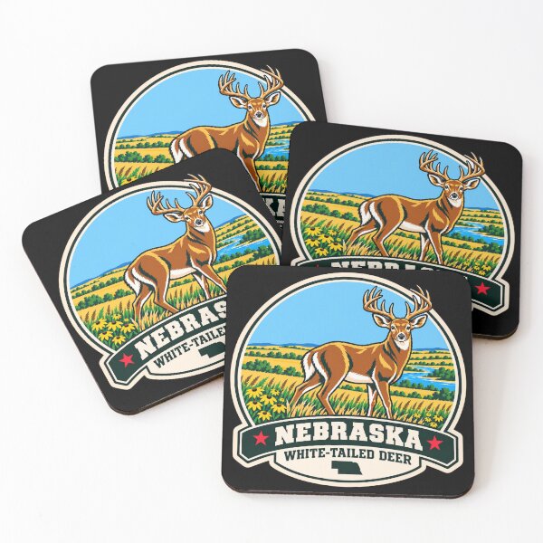 Item preview, Nebraska White-Tailed Deer – Retro Prairie Wildlife Badge designed and sold by American Fieldmark Studio.