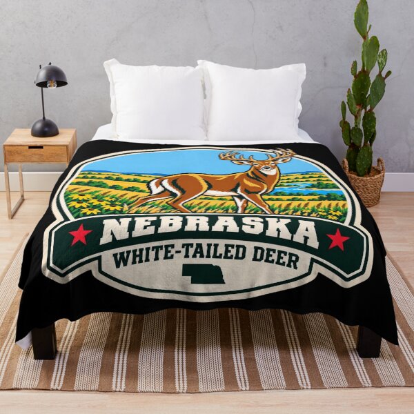 Item preview, Nebraska White-Tailed Deer – Retro Prairie Wildlife Badge designed and sold by American Fieldmark Studio.