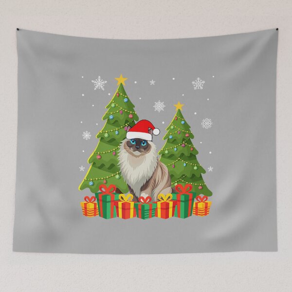 Item preview, Ragdoll Cat Xmas Tree Lights Santa Hat Ugly Christmas designed and sold by ArleneRowe.
