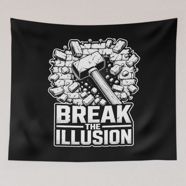 Item preview, Break The Illusion Gnostic Grimdark Philosphy. Hammer Breaking Wall. Dark Art. designed and sold by GRIMDELIGHT.