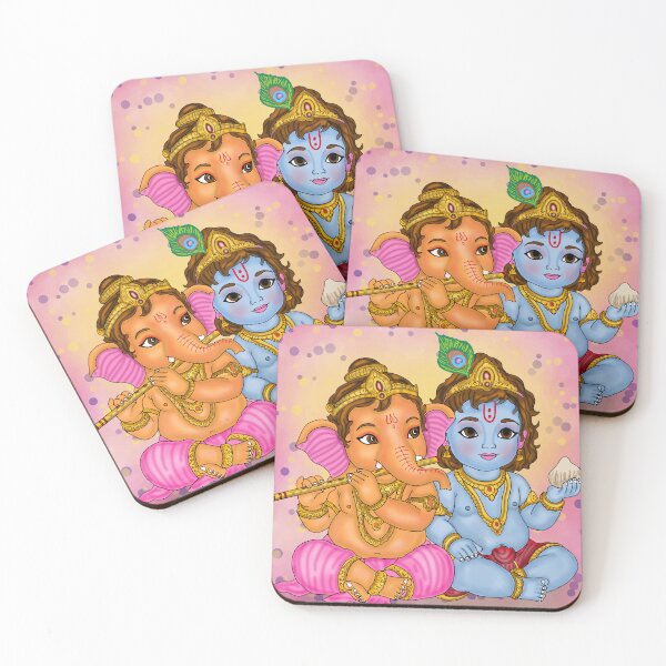 Item preview, Lord Krishna and Ganesha Digital Drawing | Hindu Deity Artwork designed and sold by Harshit_Digital_Arts.
