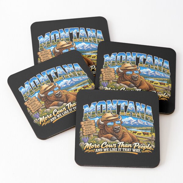 Item preview, Montana Bison Humor – More Cows Than People Funny Big Sky Country Gift designed and sold by TheTrendsDesk.