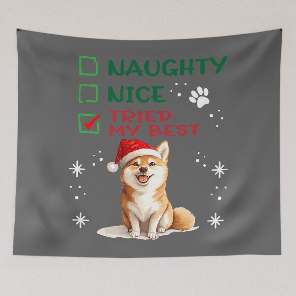Item preview, Shiba Inu Naughty or Nice Tried My Best designed and sold by KristineLi.