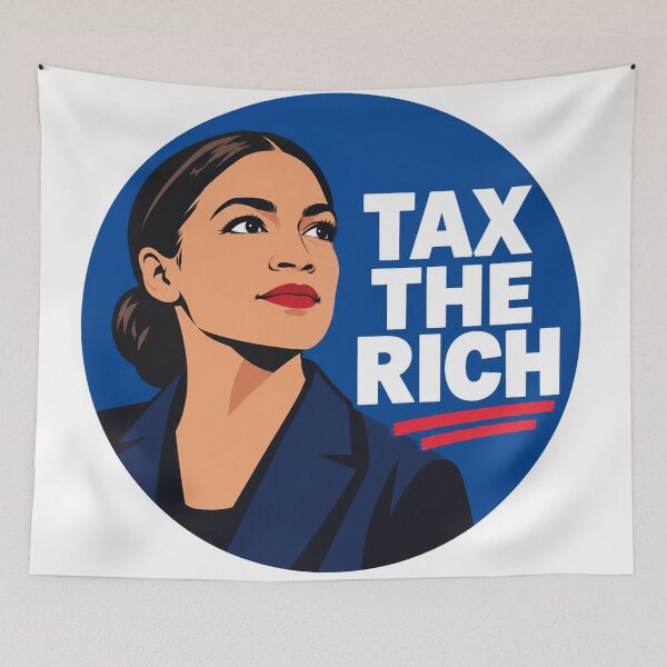 Item preview, Alexandria Ocasio Cortez Tax The Rich Portrait designed and sold by Owcomm.