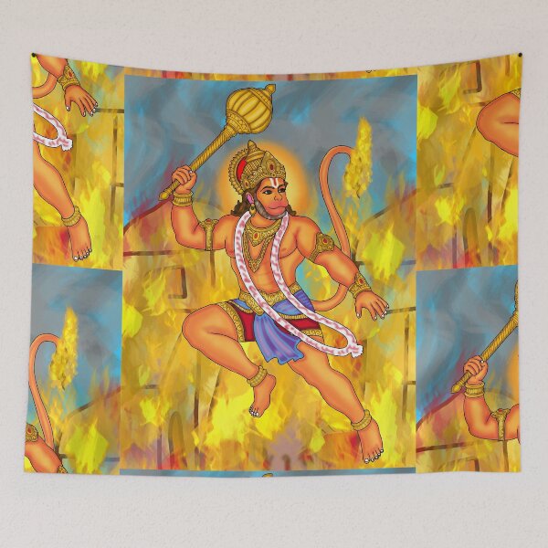 Item preview, Lord Hanuman Digital Drawing | Hindu Deity Illustration designed and sold by Harshit_Digital_Arts.