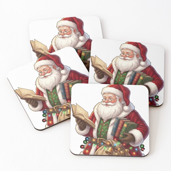 Item preview, Christmas Librarian Santa Reading with Books and Papers Classic T-Shirt designed and sold by teluguredbubble.