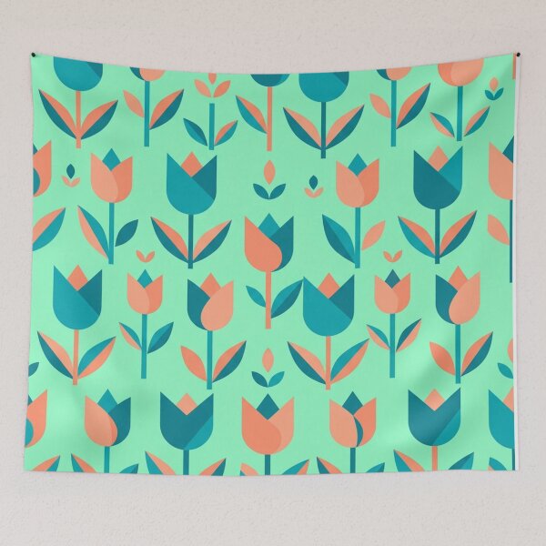 Item preview, Modern Geometric Tulip Floral Vector Pattern designed and sold by Owcomm.