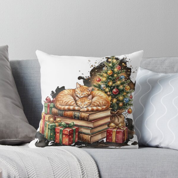 Item preview, Christmas Library Cats (Watercolor) Classic T-Shirt designed and sold by Fester's Designs.