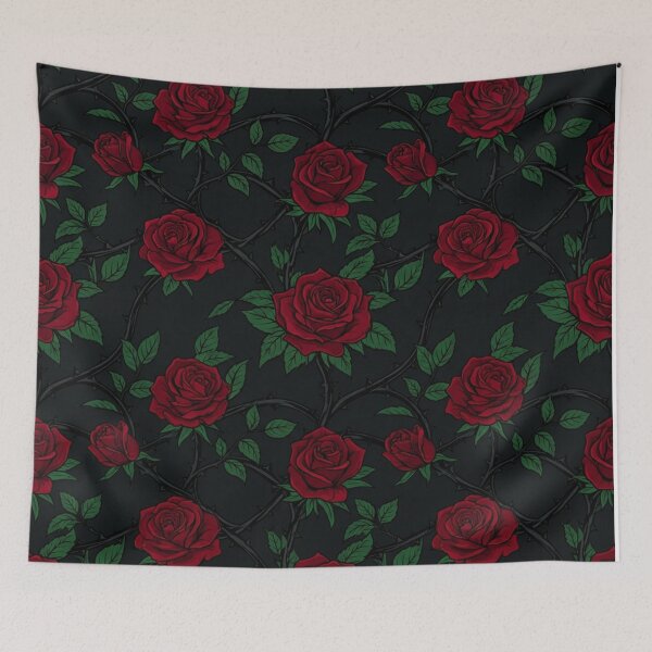 Item preview, Dark Gothic Red Roses Pattern With Thorns designed and sold by Owcomm.