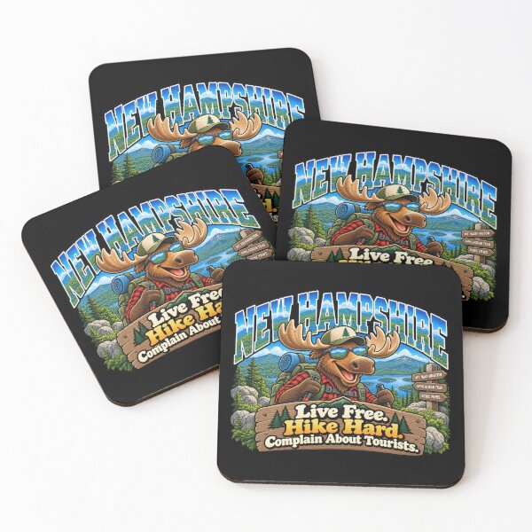 Item preview, New Hampshire Moose Hiking Humor – Live Free Hike Hard Funny White Mountains Gift designed and sold by TheTrendsDesk.