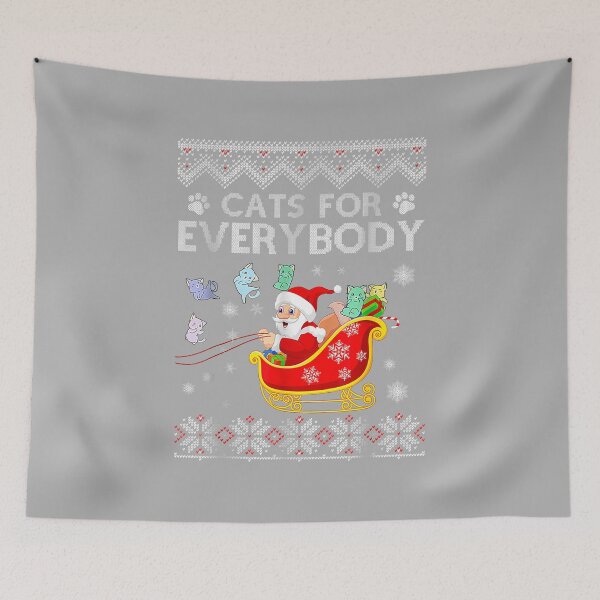Item preview, Retro Christmas Cat Santa Cat Lover Xmas Cats for Everybody designed and sold by ArleneRowe.