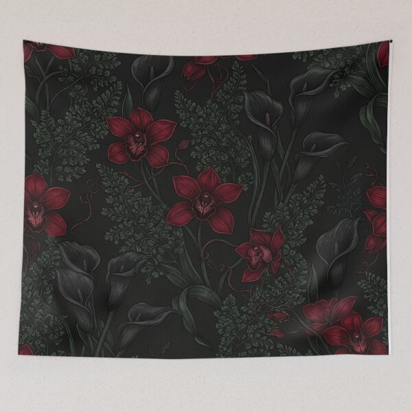 Item preview, Dark Gothic Red Floral Botanical Pattern designed and sold by Owcomm.