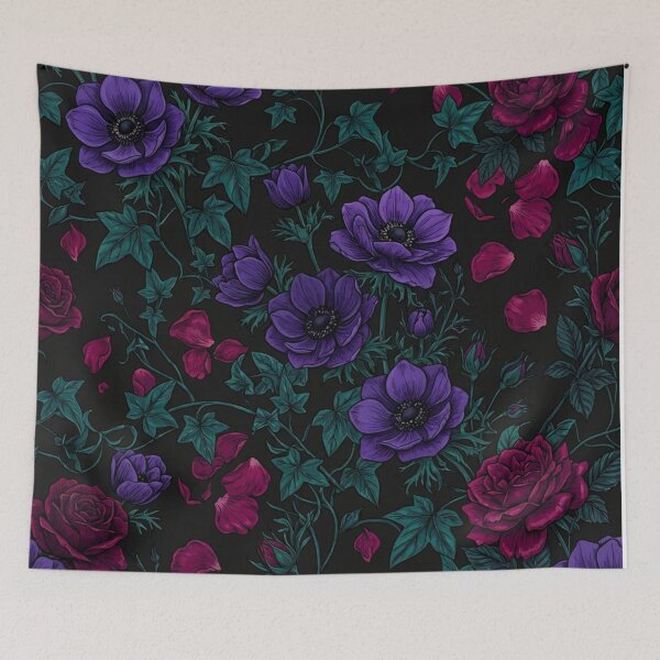 Item preview, Dark Purple Floral Botanical Seamless Pattern designed and sold by Owcomm.
