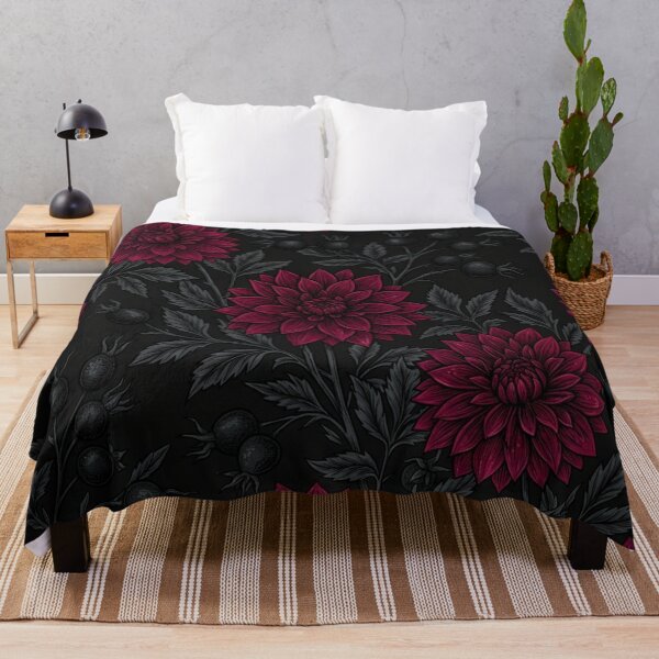 Item preview, Dark Gothic Dahlia Flower Botanical Pattern designed and sold by Owcomm.