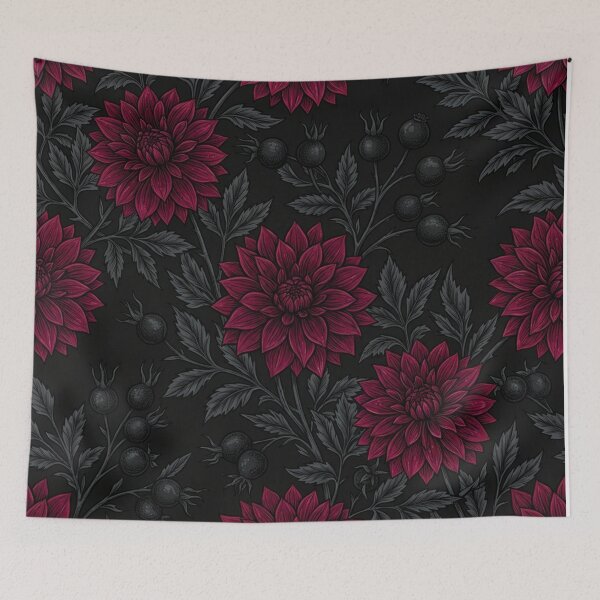 Item preview, Dark Gothic Dahlia Flower Botanical Pattern designed and sold by Owcomm.