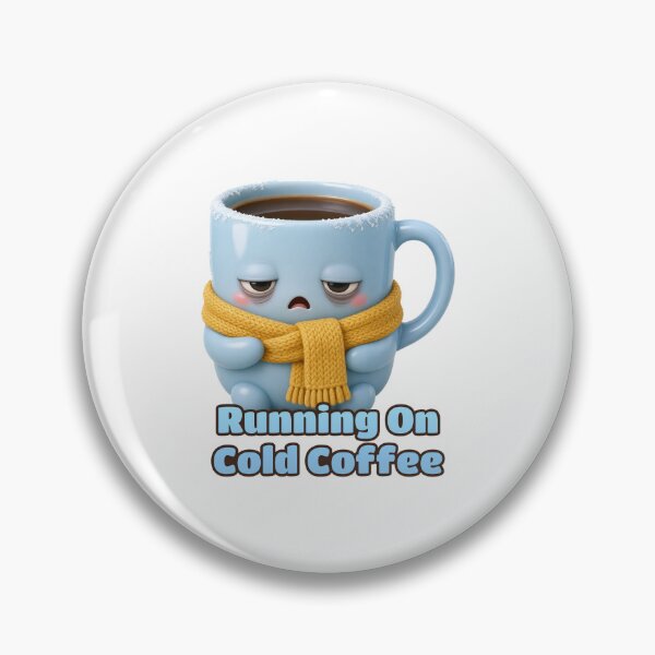 Item preview, Running On Cold Coffee Cute Sleepy Mug Funny Coffee Sticker designed and sold by glitchman2.