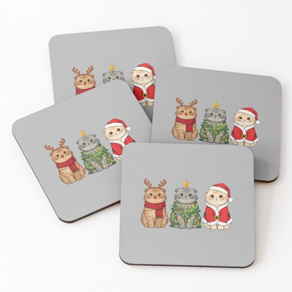 Item preview, Retro Christmas Scottish Fold Cat Santa Reindeer designed and sold by ArleneRowe.