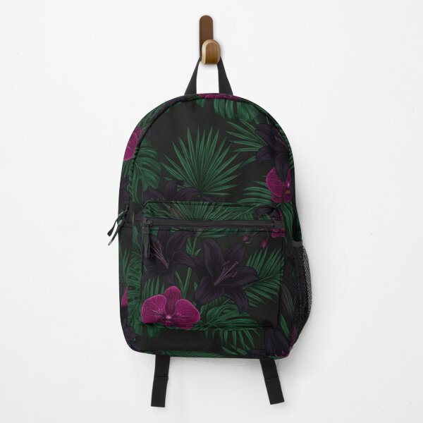 Item preview, Dark Tropical Orchids and Palm Leaves Pattern designed and sold by Owcomm.