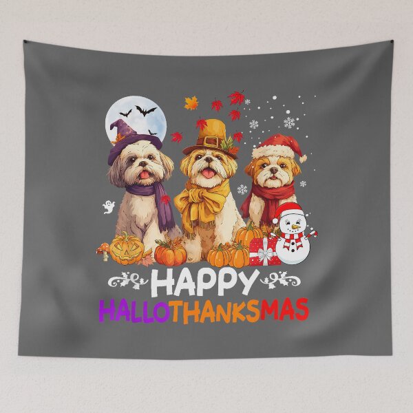 Item preview, Shih Tzu Hallothanksmas Halloween Thanksgiving Christmas designed and sold by KristineLi.