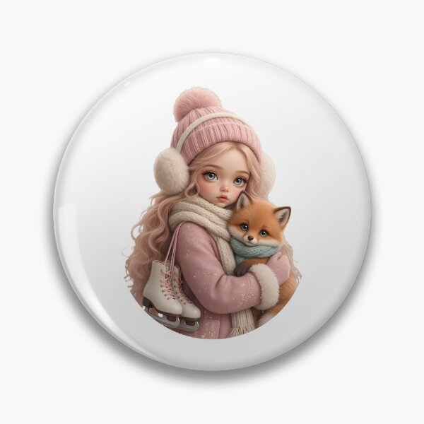 Item preview, Winter Skating Girl with her Little Fox designed and sold by AliceMonberCom.