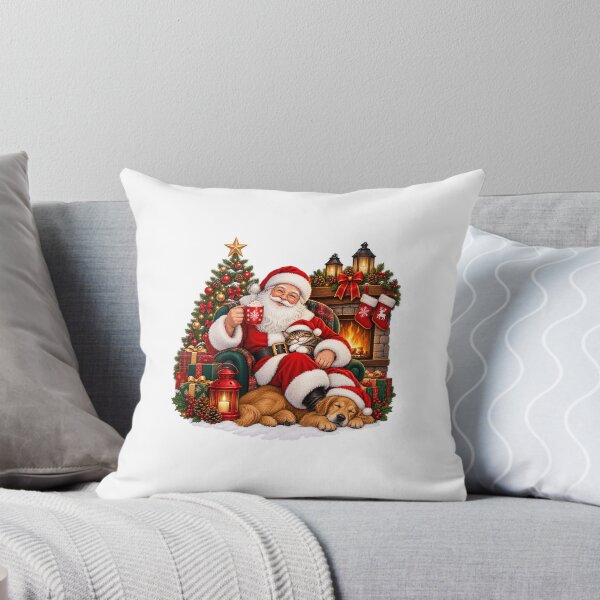 Item preview, Cozy Christmas Santa with Cat and Dog – Cute Holiday Pets PNG designed and sold by Trifa1 Fashion.