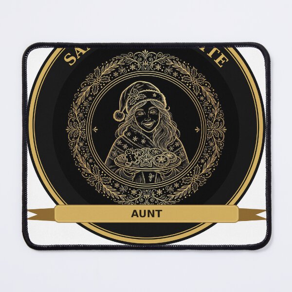 Item preview, Santa's Favorite Aunt – Fun Aunt Christmas Gold Badge designed and sold by DRAWARTIST22.