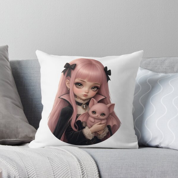Item preview, Pastel Goth Vampire Girl with her Baby Bat designed and sold by AliceMonberCom.