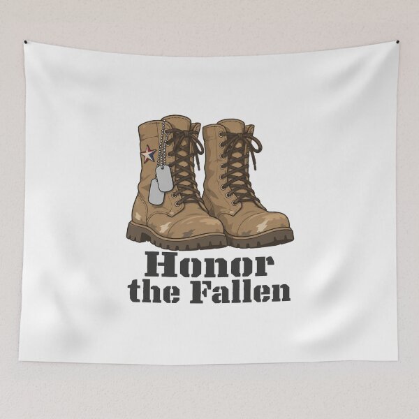 Item preview, Honor The Fallen Combat Boots Dog Tags Memorial designed and sold by Inkworksbyshery.