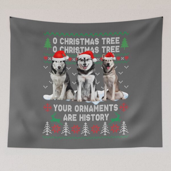 Item preview, Siberian Husky Oh Christmas Tree Ugly Sweater designed and sold by KristineLi.