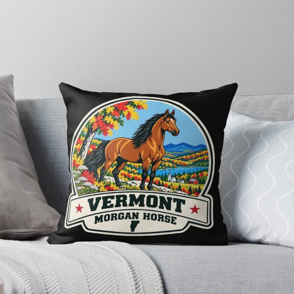 Item preview, Vermont Morgan Horse – Retro New England Autumn Badge designed and sold by American Fieldmark Studio.