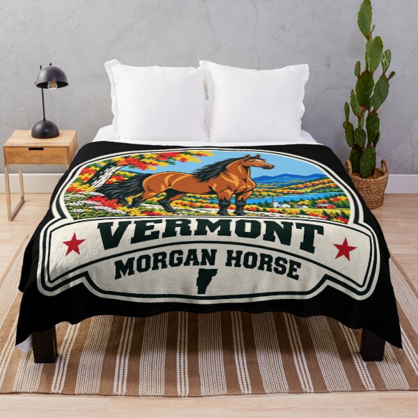 Item preview, Vermont Morgan Horse – Retro New England Autumn Badge designed and sold by American Fieldmark Studio.