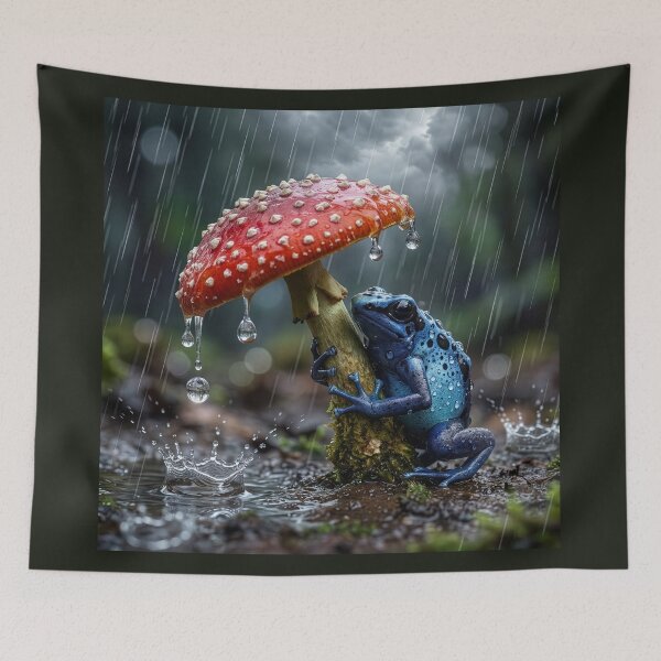 Item preview, Poisonous Frog Takes Refuge Under a Poisonous Mushroom designed and sold by Tridentulus.
