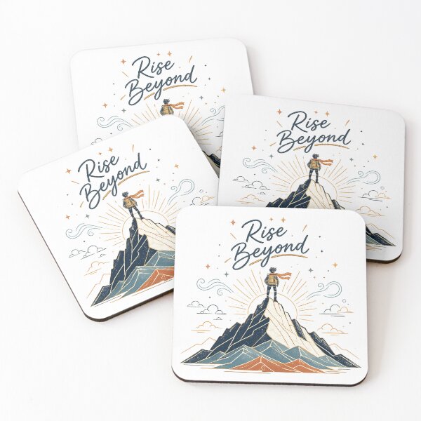 Item preview,  Mountain Summit Adventure Motivation Rise Beyond Inspirational Quote Art designed and sold by inkoutninja.