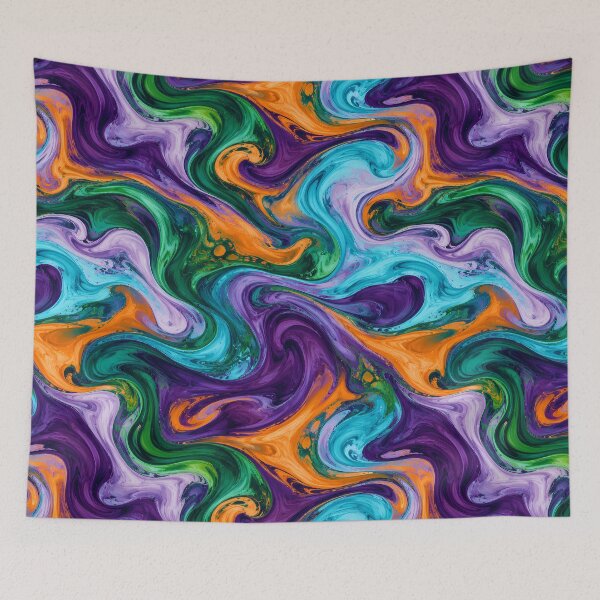 Item preview, Hypnotic swirling pattern of violet and orange designed and sold by design-rebell.