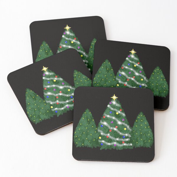 Item preview, Christmas Tree Trio on Black designed and sold by Angry Critters.