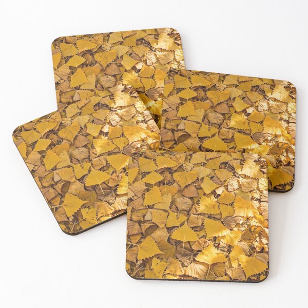 Item preview, Cottonwood Leaves Across the Ground — Golden Autumn Leaves designed and sold by Stevercortinas.