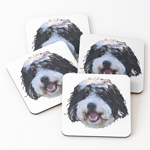 Item preview, Percy the Happy Black and White Bernedoodle designed and sold by Levi & Koda Studio.