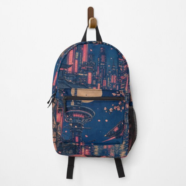 Item preview, Cyberpunk Tokyo Night Geisha Sakura Moon Sci-Fi Japanese Ukiyo-e designed and sold by vekotpu.