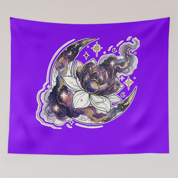 Item preview, Magical Cosmic Moon And Flower Sticker designed and sold by RobinaWorks.