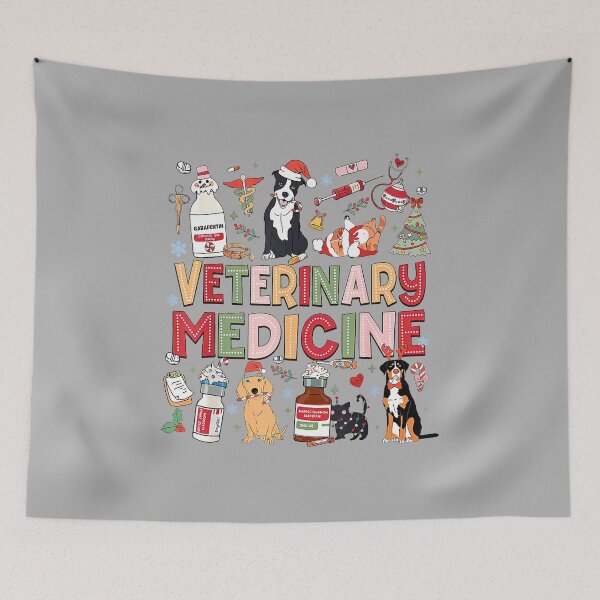 Item preview, Retro Veterinary Medicine Vet Tech Cat Dog Lover Christmas designed and sold by ArleneRowe.