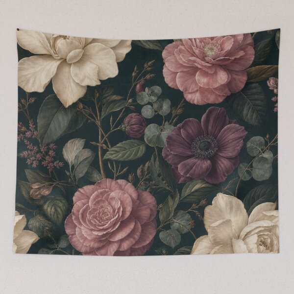 Item preview, Dark Moody Floral Botanical Garden Pattern designed and sold by LakLuxe studio .