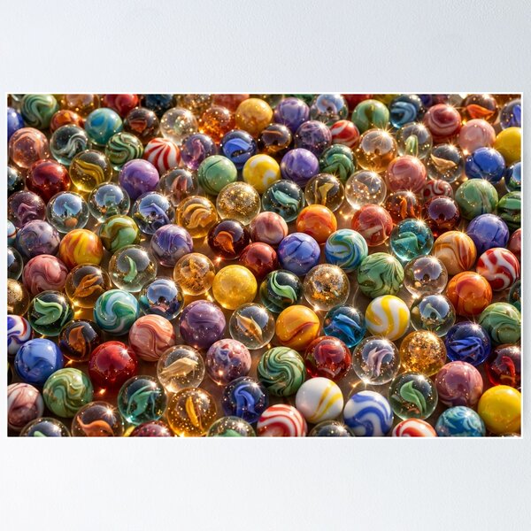 Item preview, Glass Marbles Across the Canvas — Colorful Shining Marbles designed and sold by Stevercortinas.