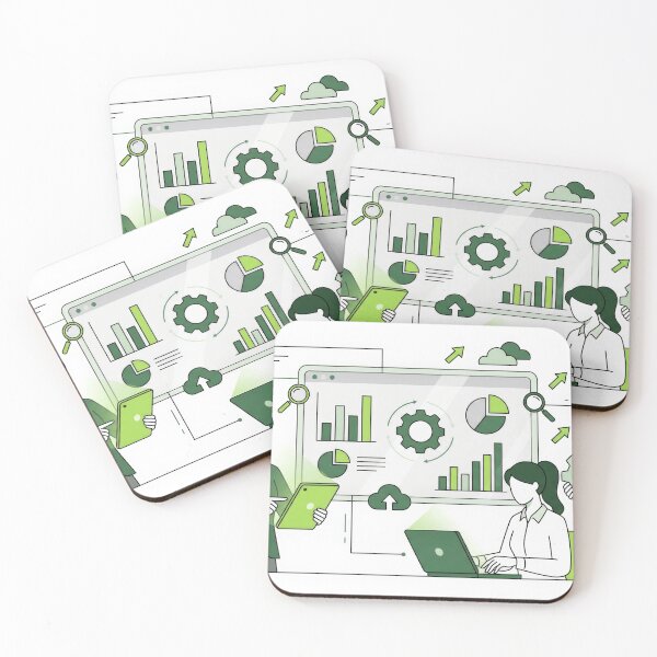 Item preview, Women Analyzing Green Data Dashboard designed and sold by KaiWaiGallery.